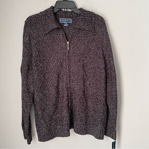 Karen Scott Men’s Full Zipper Knit Thick Sweater